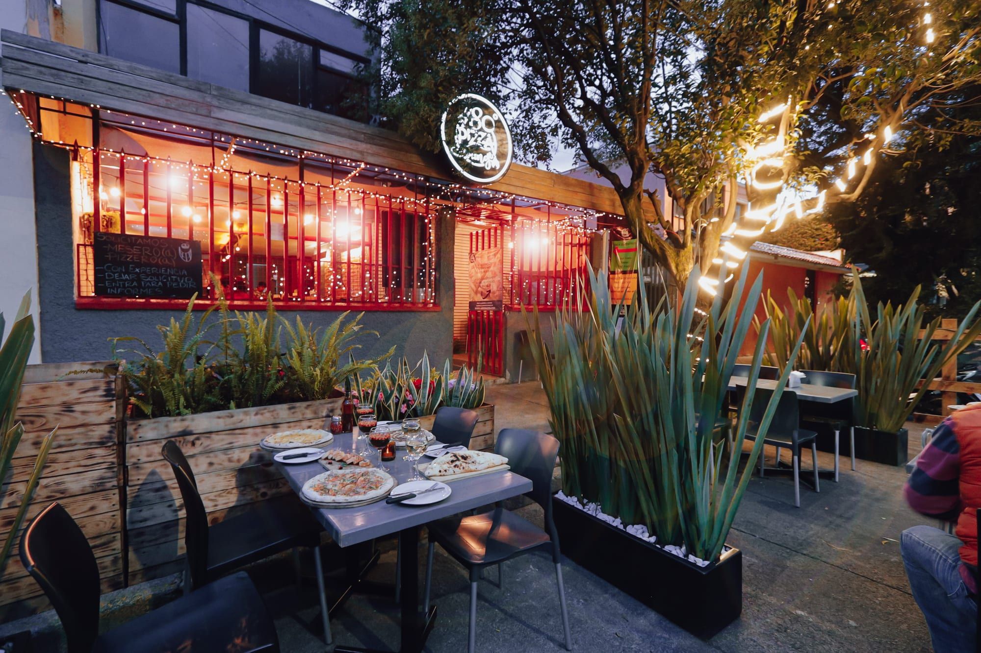 Terraza de 480° Pizza Lounge en Coyoacán