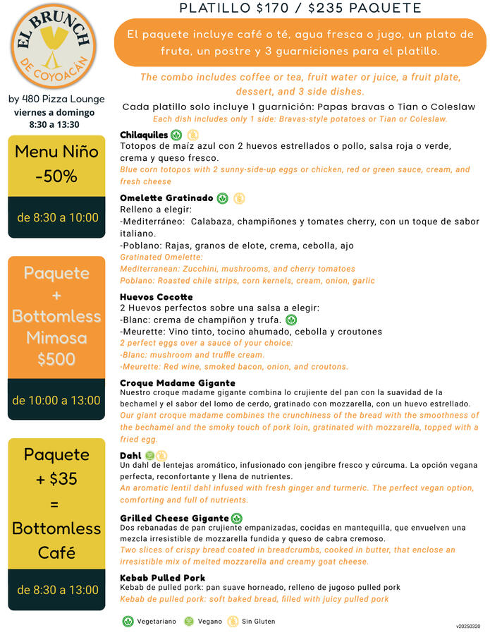 Prueba nuestro brunch con todo incluido